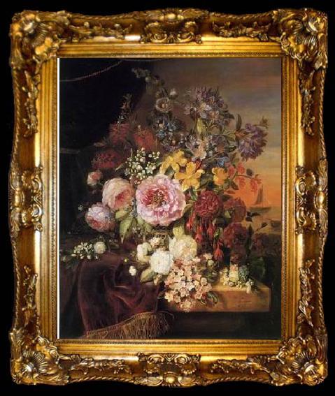 framed  unknow artist Floral, beautiful classical still life of flowers 04, ta009-2